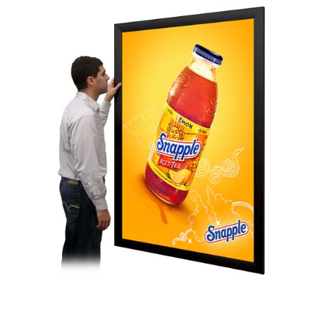 Extra Large 36 x 72 Poster Snap Frame with Bold 2 1/2" Wide Metal Profile for Mounted Graphics on 1/8, 3/16, or 1/4 Thick Boards