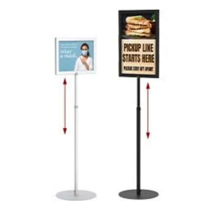 11x17 Poster Stand /w 8.5x11 Clear Pocket for Literature / Black