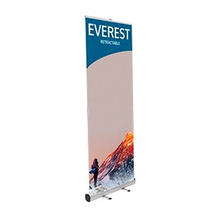 Everest 31.5" Wide Single Sided Silver Lightweight Retractable Bannerstand
