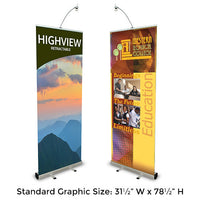 HIGHVIEW 31.5" W x 78.5" H Retractable Banner Stands | Single Sided 