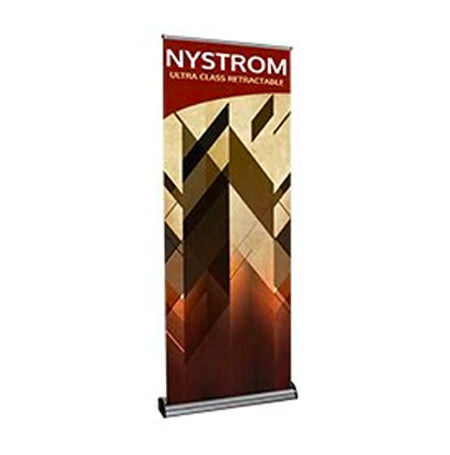 Nystrom 35.5" Wide Single Sided Silver Retractable Bannerstand