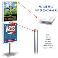 POSTO-STAND 8 Foot Floor Stand has slotted grooves to make easy height adjustments of the 22x28 Slide-In Frame