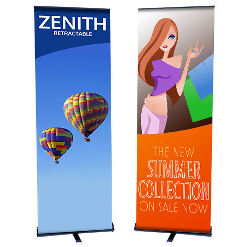 ZENITH Retractable Banner Stand | 23.5" Wide  Banner | Single Sided Adjustable Bannerstand